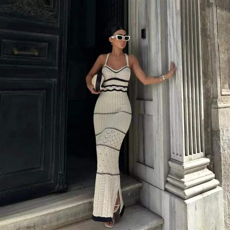 Rhodes Luxe Knit Dress In Beige - Image 4