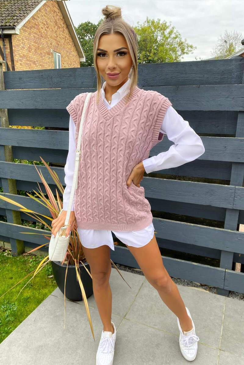 Aayla Two Piece Shirt & Knit Vest Sweater - Image 4