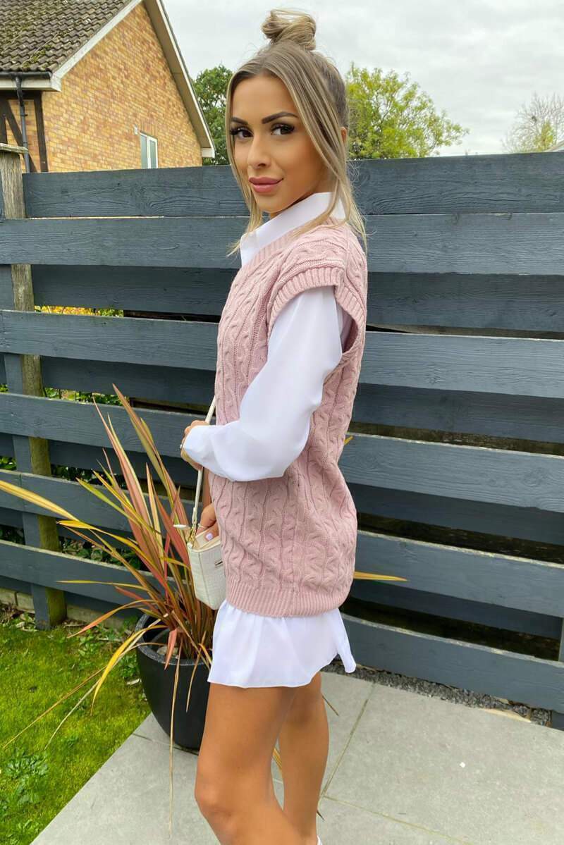 Aayla Two Piece Shirt & Knit Vest Sweater - Image 8