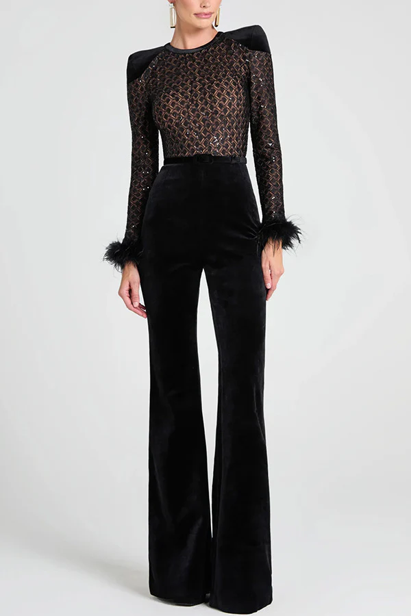 Adelie Fur Velvet Jumpsuit - Image 4