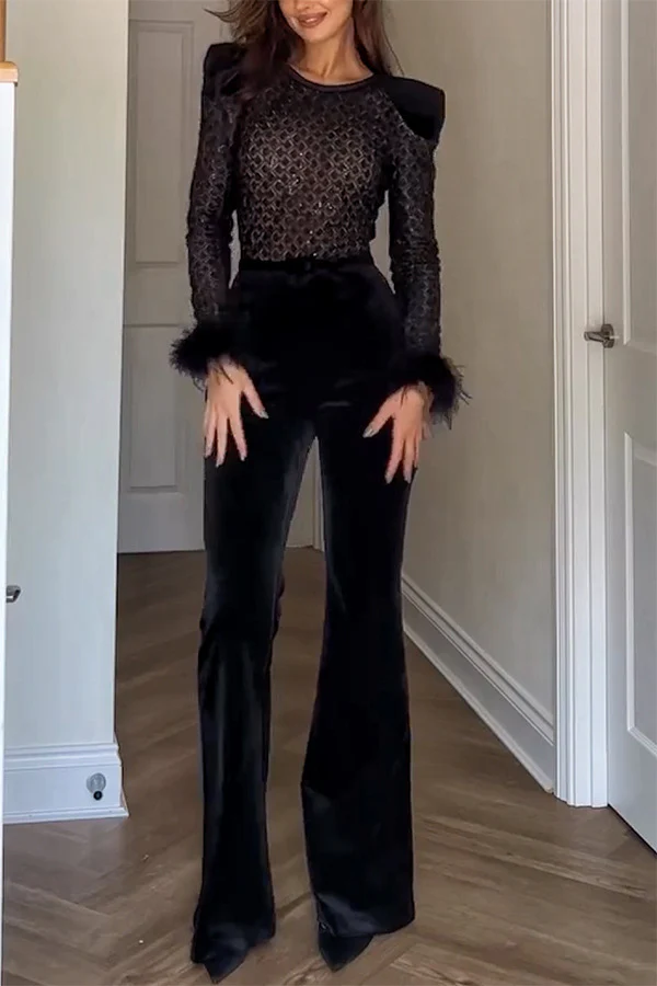 Adelie Fur Velvet Jumpsuit - Image 5