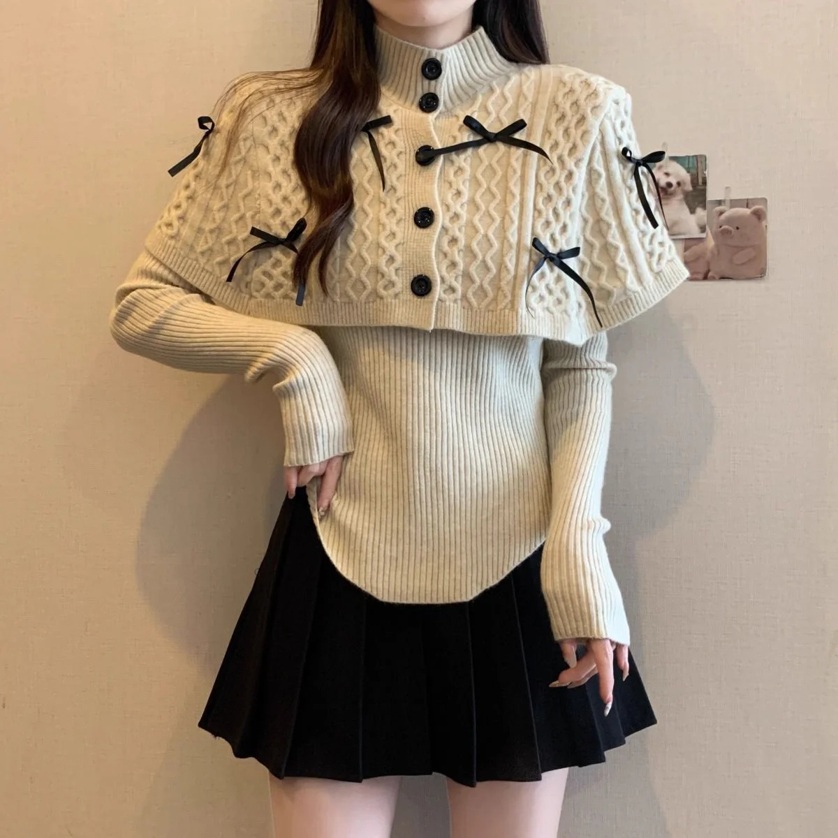 Adelie Luxe Sweater With Cape - Image 2