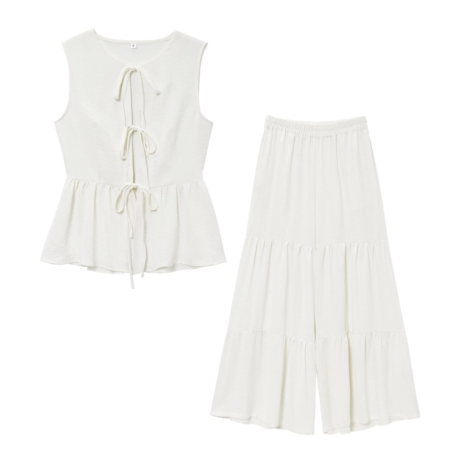 Aderyn Statement Linen Suit Set In Off White - Image 5