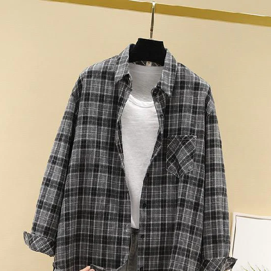 Adrian Plaid Streetstyle Shirt (ONLY SHIRT) In Grey - Image 2