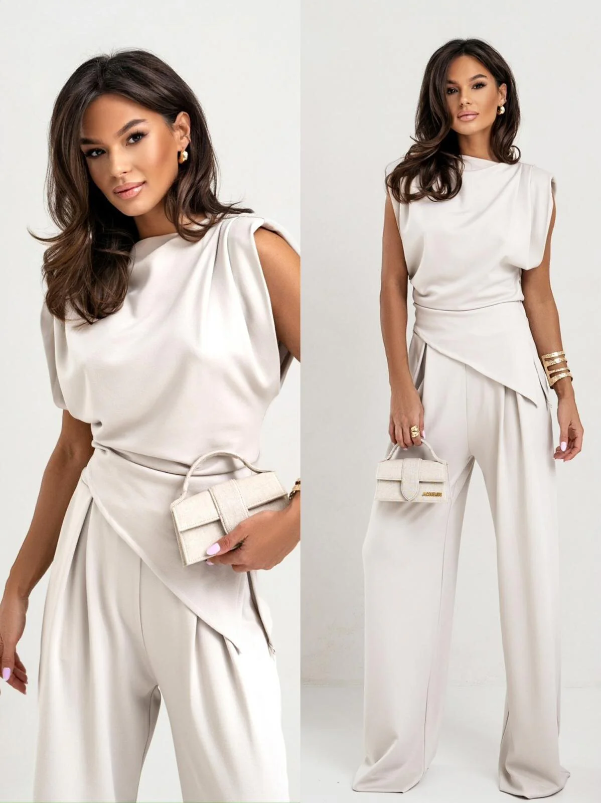 Aldina Summer Two Piece Set In Off White - Image 5