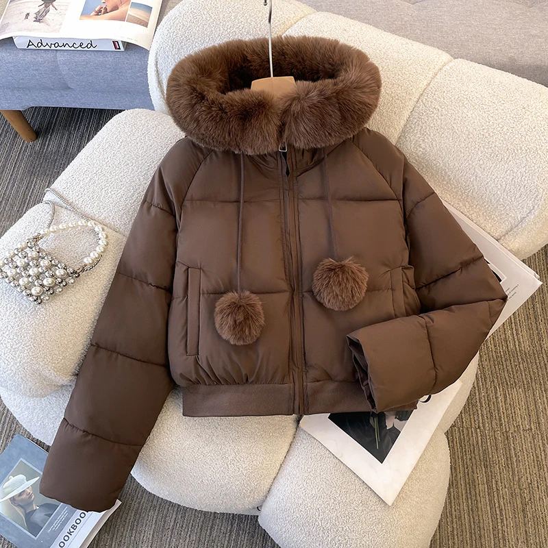 Alice Fleece Puffer Cape Jacket - Image 3