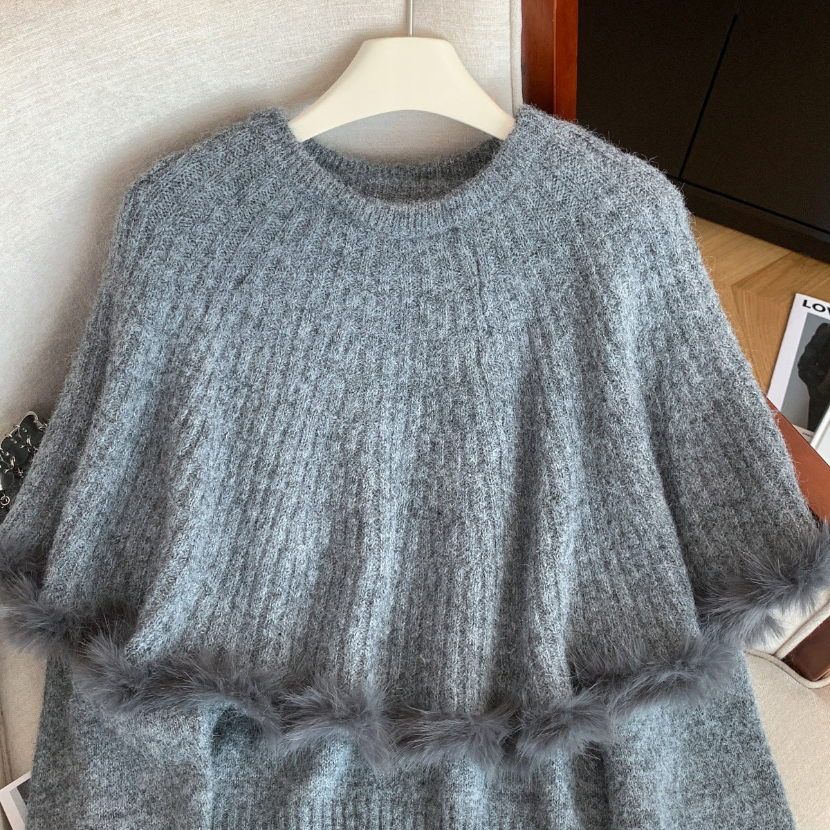 Alina Fur Sweater With Cape - Image 5
