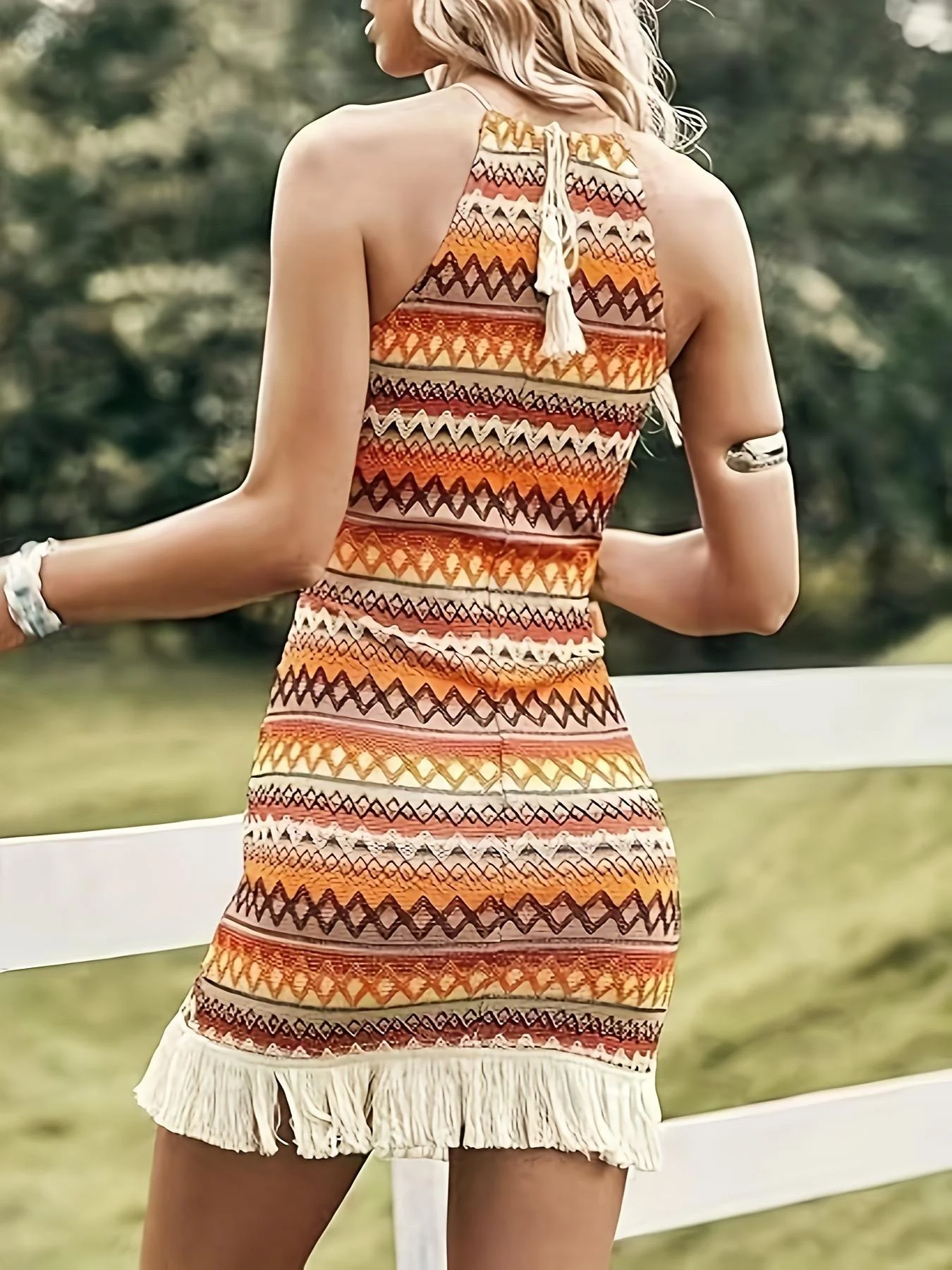 Alizee Statement Mini Dress In Multicolor - Image 3