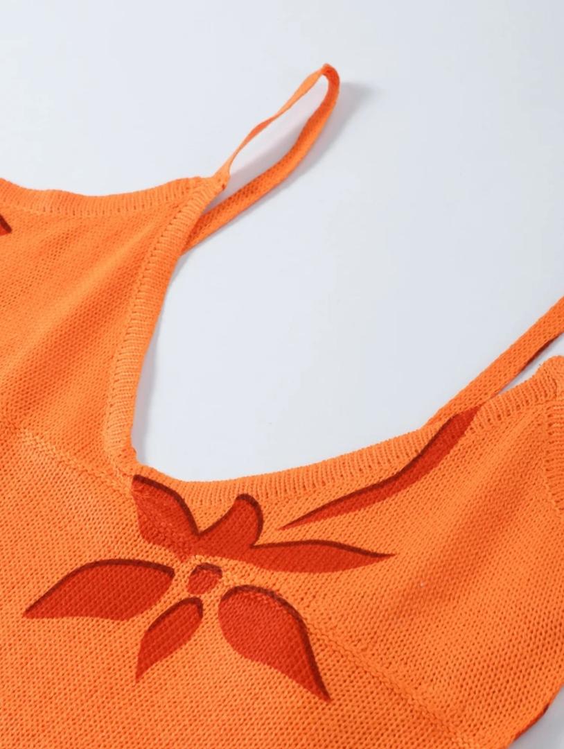 Alloy Luxe Soft Knit Dress Resortwear In Orange - Image 7