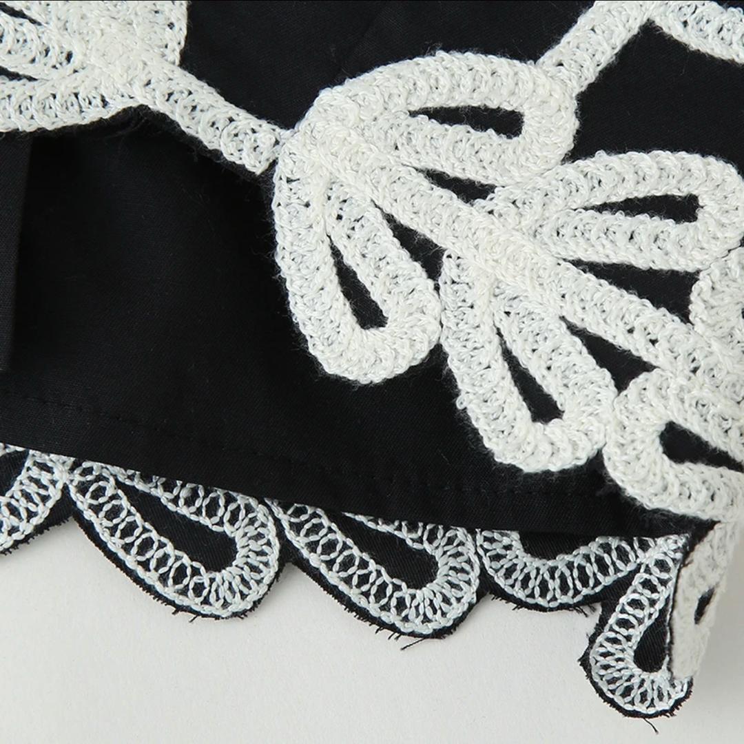 Aloisia Embroidered Summer Coord In Black - Image 4