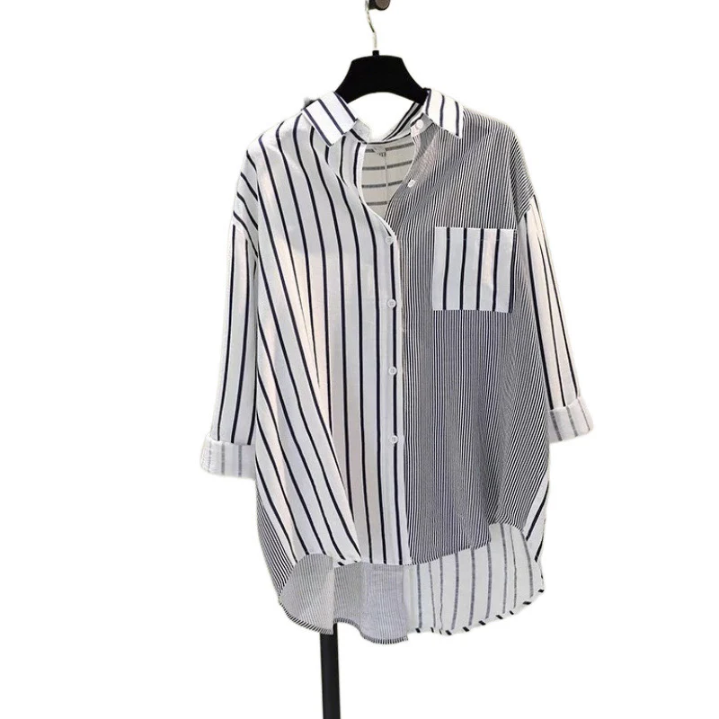Alva Striped Shirt In Navy Blue - Image 3
