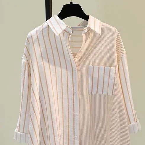 Alva Striped Shirt In Orange - Image 2