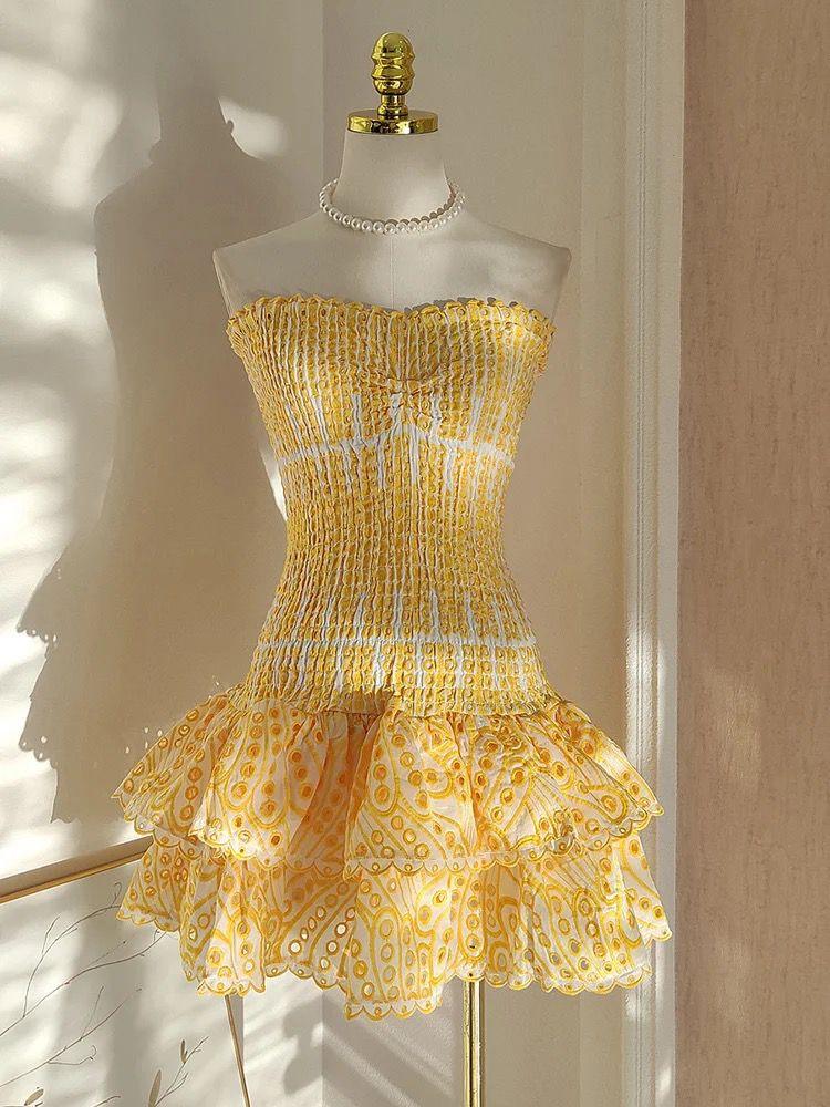 Amalfi Luxe Summer Dress in Yellow - Image 5