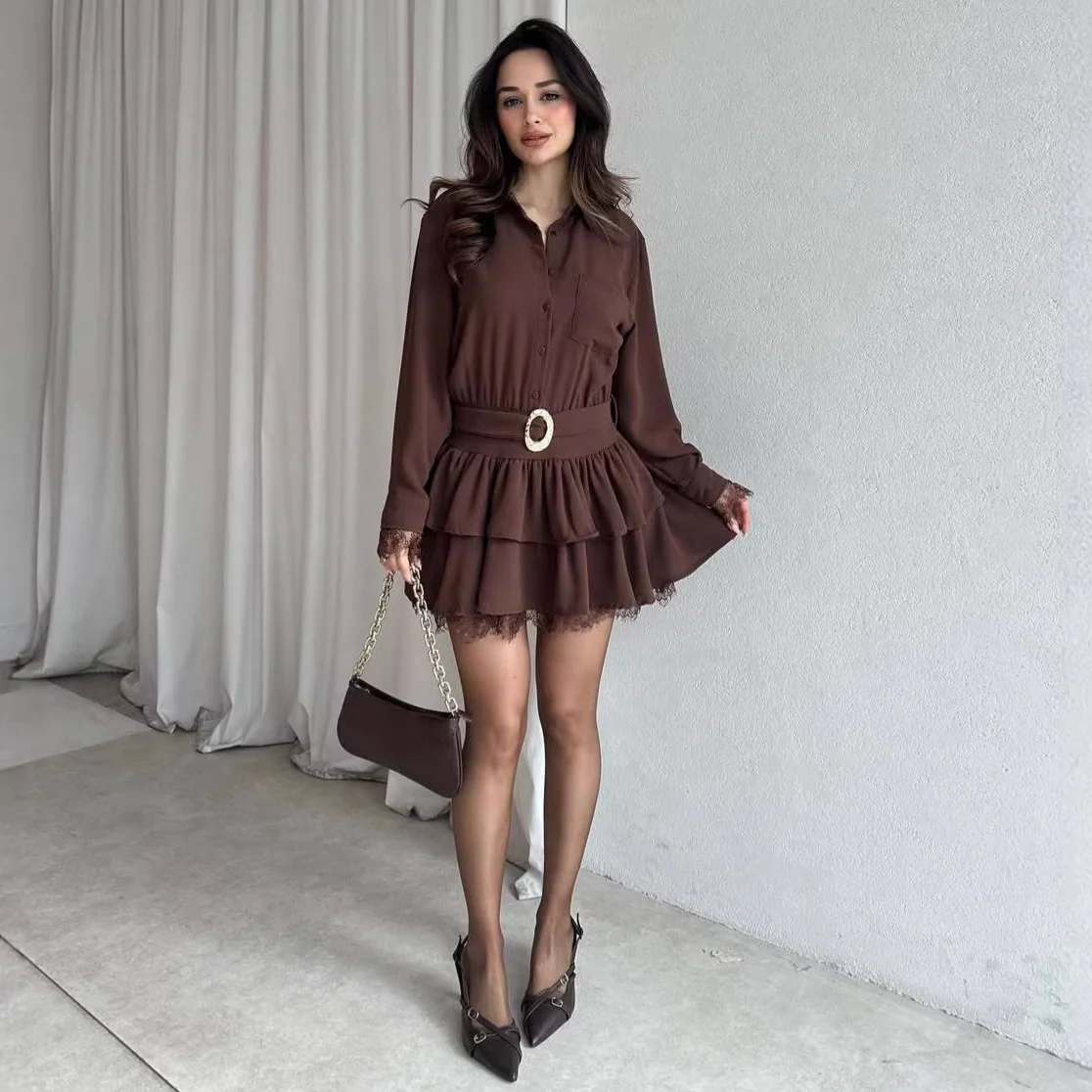 Anae Mini Dress With Belt - Image 2