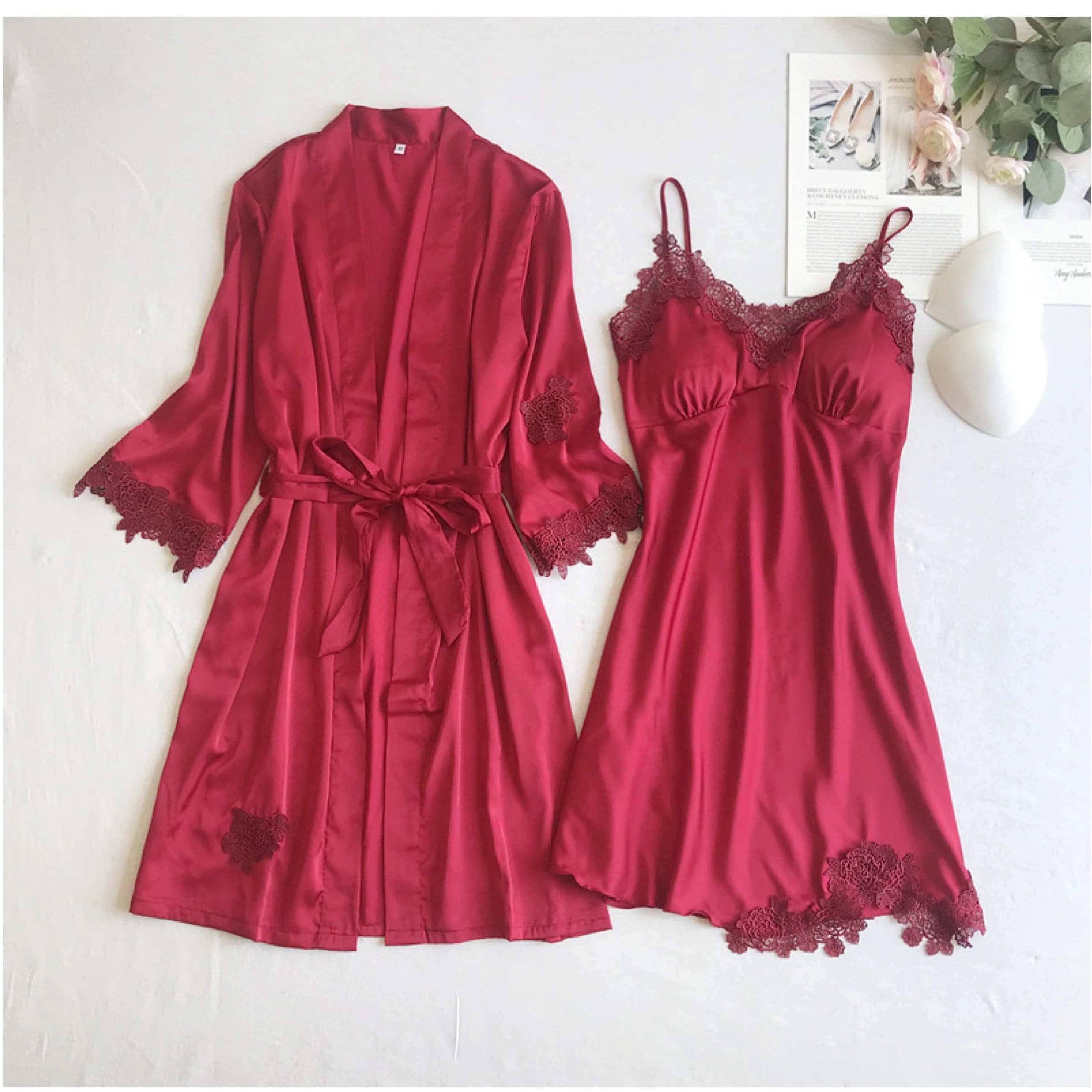 Anastasia Luxury Loungewear Set In Red - Image 2