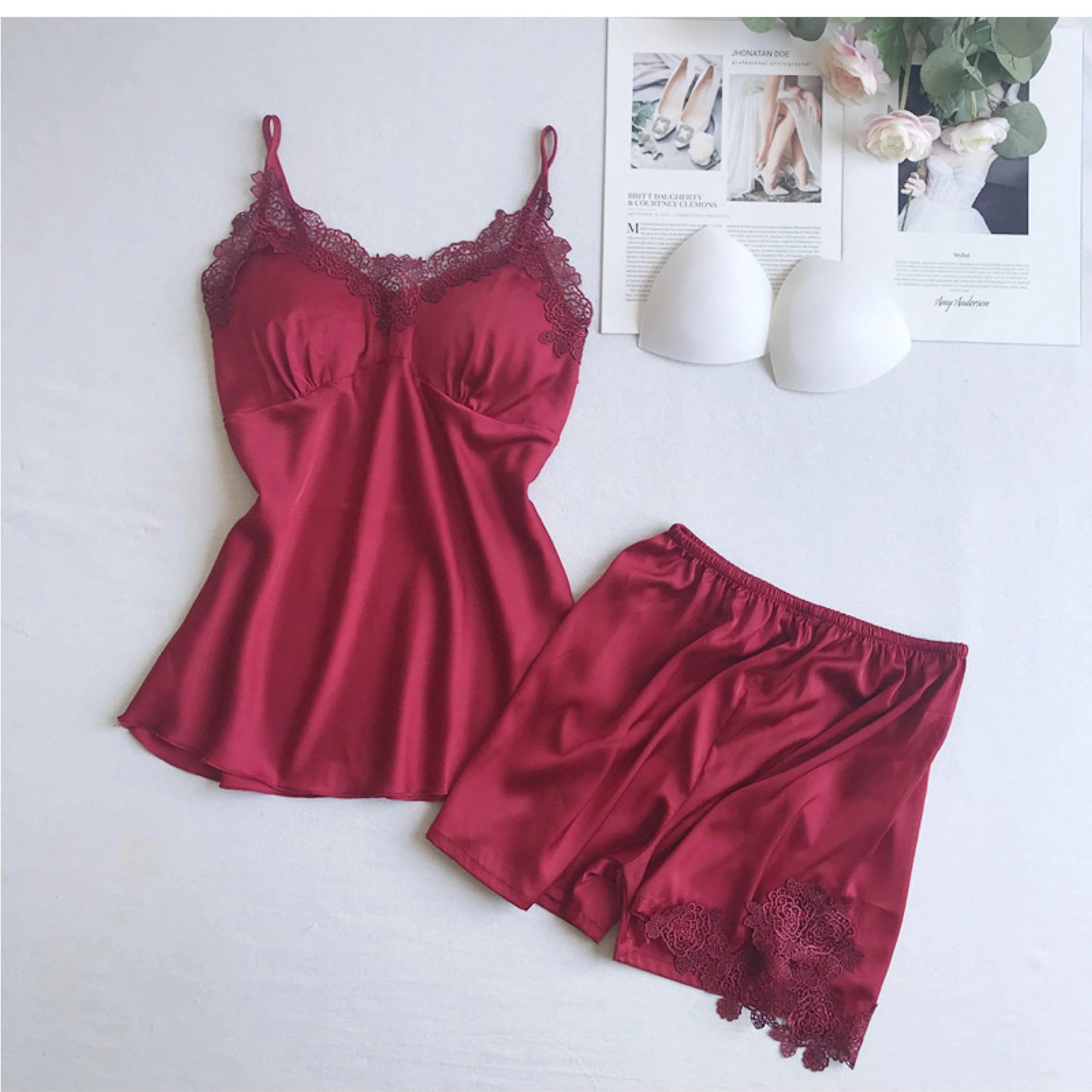 Anastasia Luxury Loungewear Set In Red - Image 3