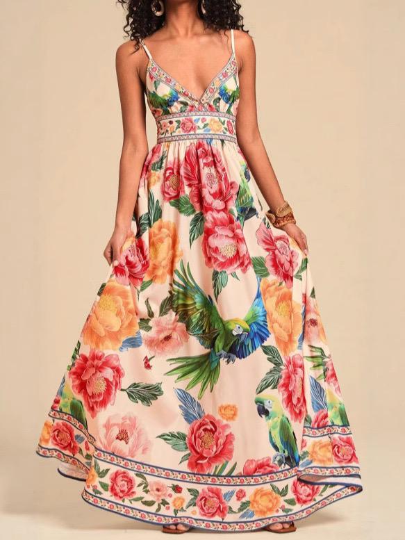Anemone Floral Summer Holiday Dress In Multicolor - Image 2