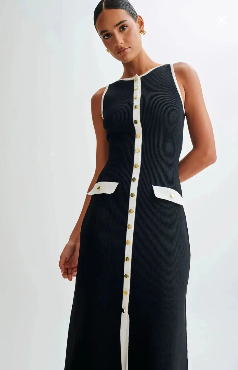 Anne Luxe Soft Knit Dress In Black - Image 2