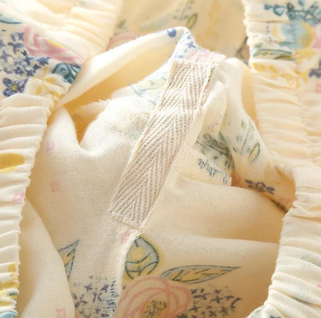 Anyaa Floral Nightsuit In Beige - Image 5
