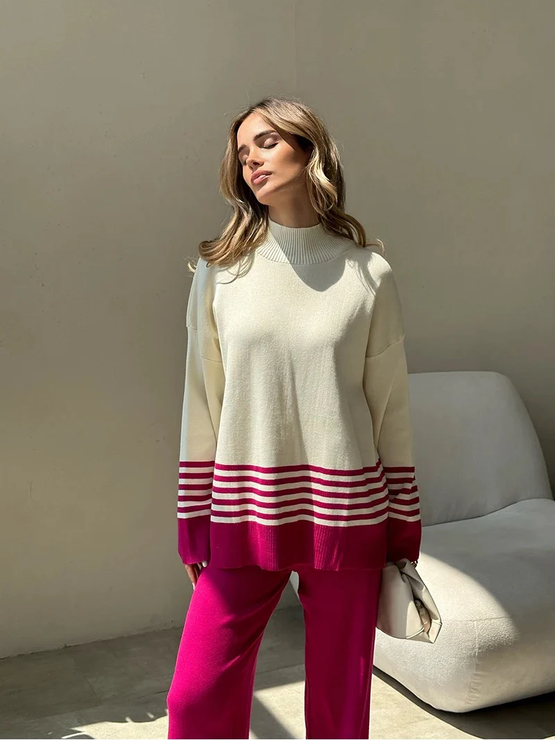 Ariana Striped Premium Winter Coord Set - Tracksuit - Image 12