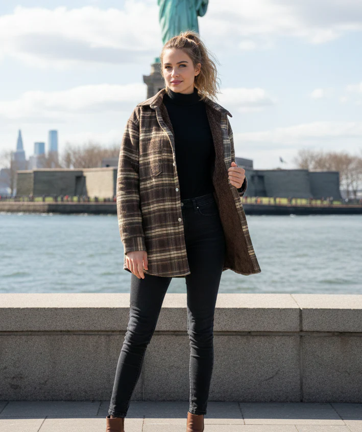 Ariane Fleece Oversized Woolen Shirt