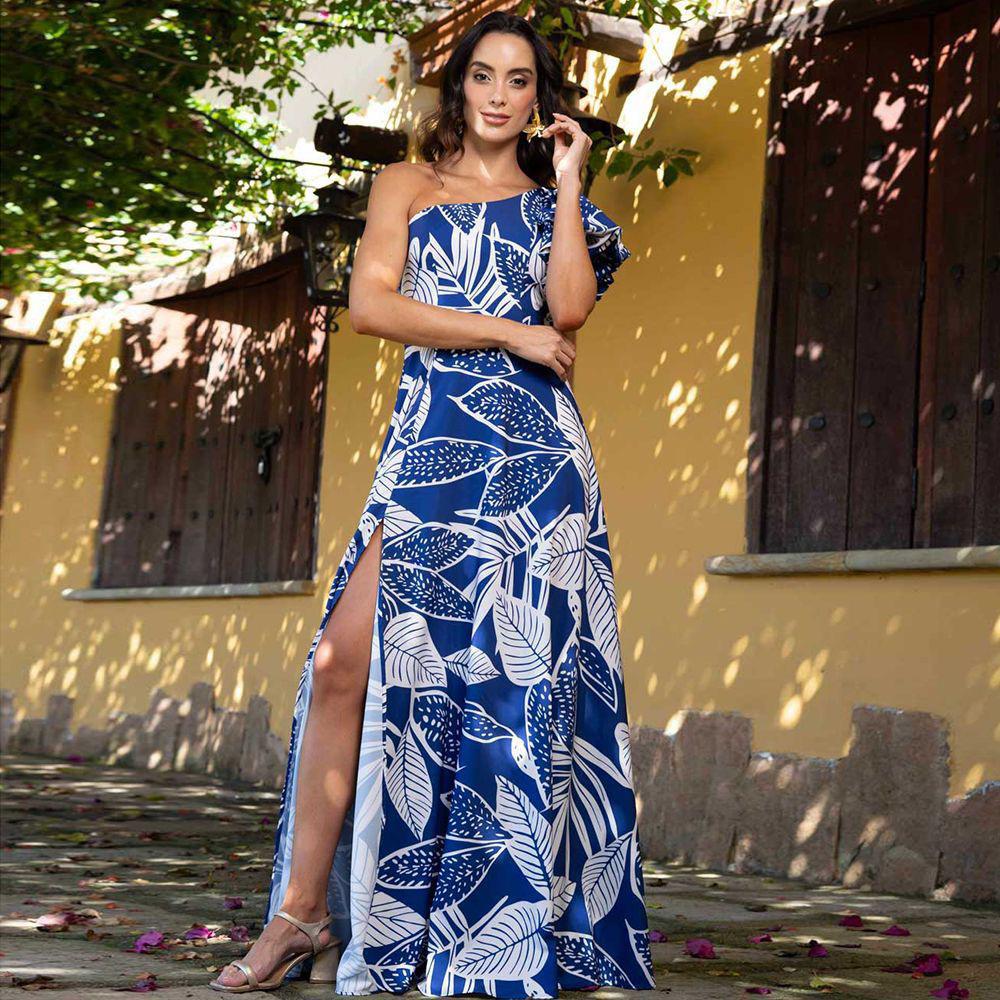 Arica Swimsuit With Skirt In Blue - Image 2