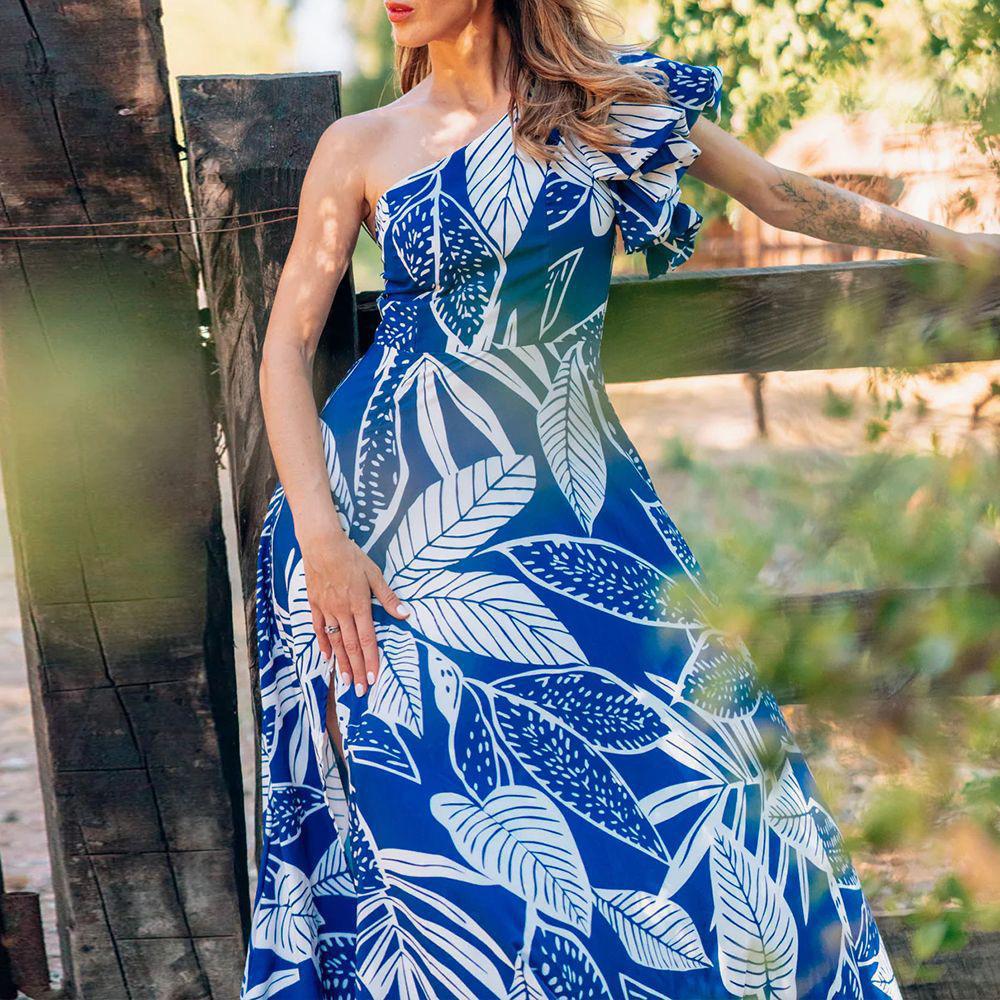 Arica Swimsuit With Skirt In Blue - Image 4