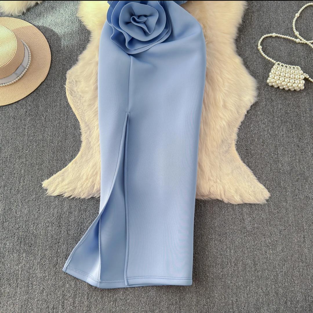 Arrow Statement Dress In Blue - Image 3