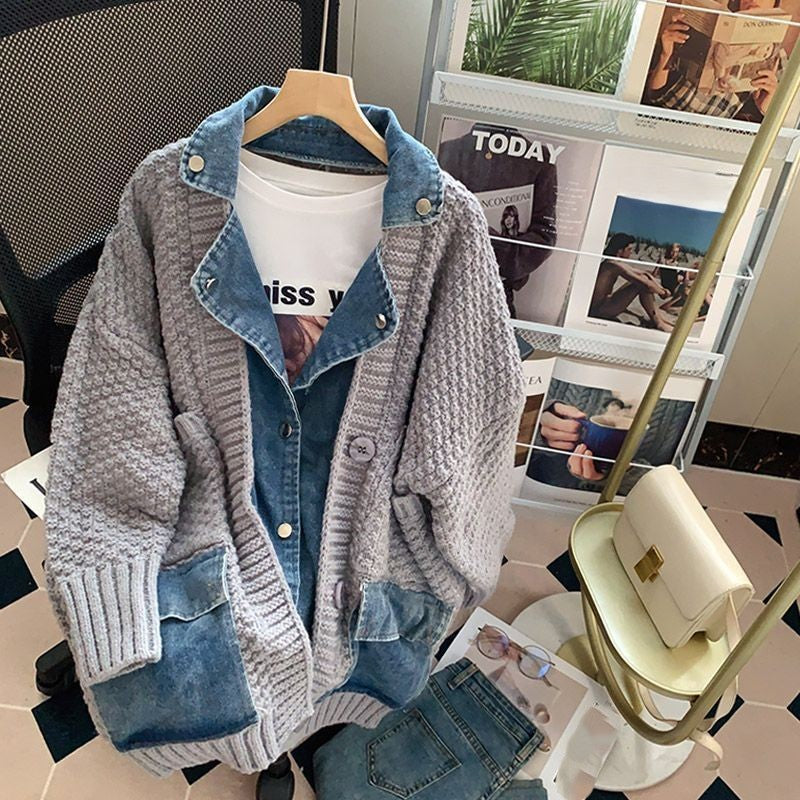 Arzu Oversized Denim Woolen Jacket - Image 2