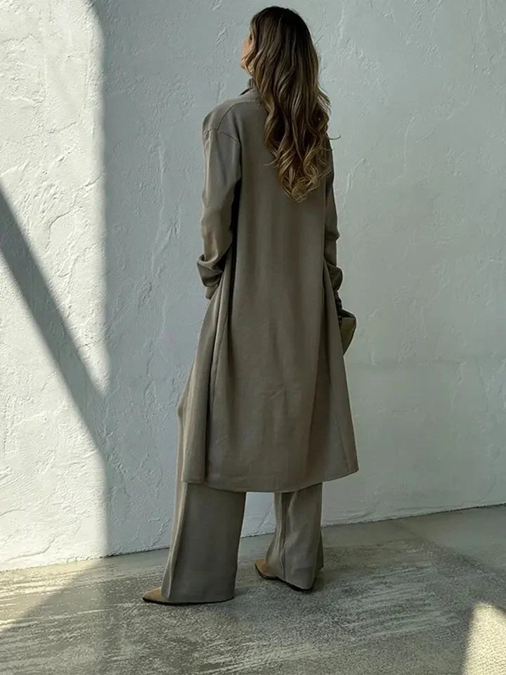 Aubrey Luxe Winter Coord Set with Cape In Grey - Image 11