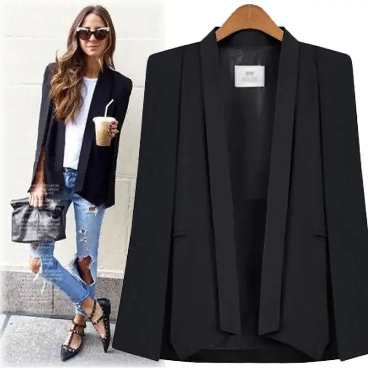 Aurora Cape Blazer in White and Black - Image 2