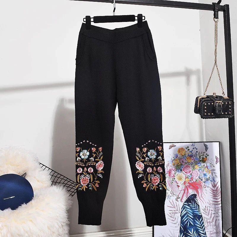 Ava Luxury Embroidered Tracksuit In Black - Image 3