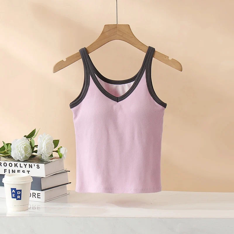 Bagatelle Tank Tops with Inbuilt Bra In Black - Image 6