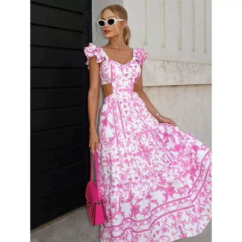 Barbera Vintage Summer Midi in Pink - Image 4