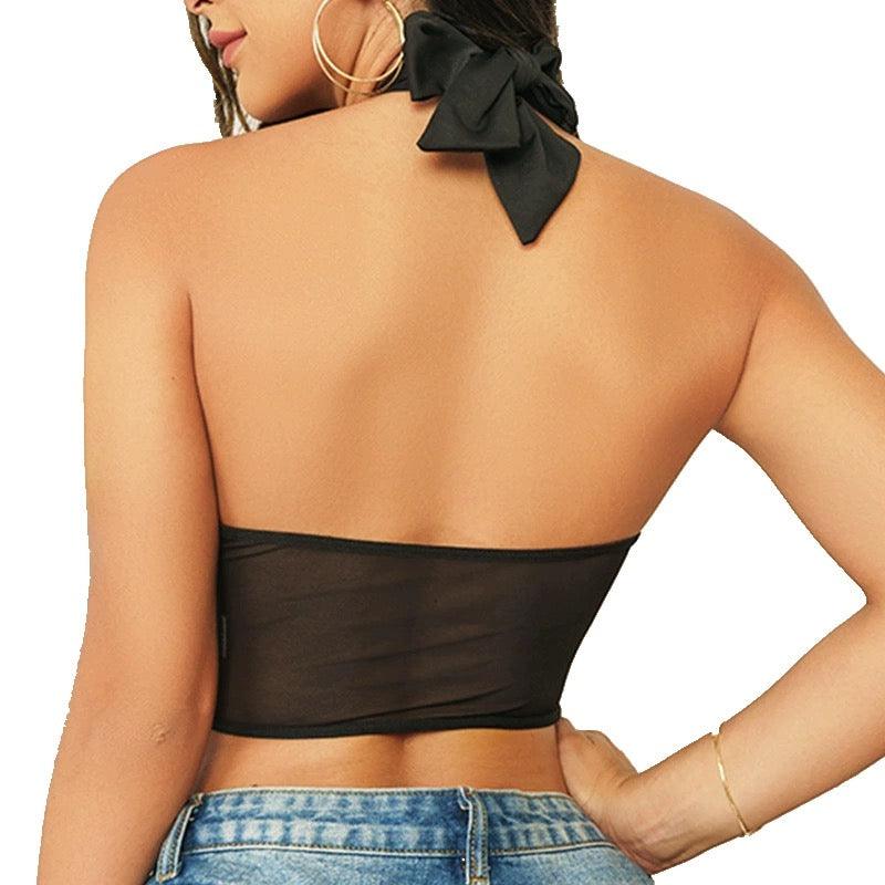 Bastian Corset Mesh Top in black - Image 3