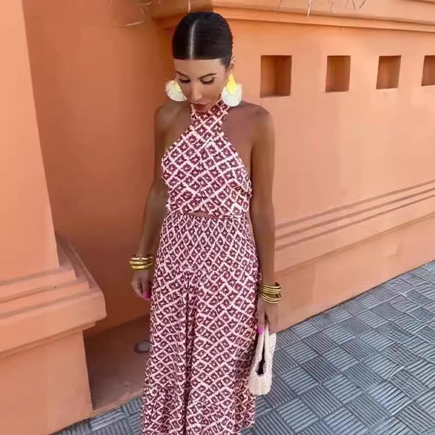 Bellara Printed Summer Coord Set In Rust - Image 3