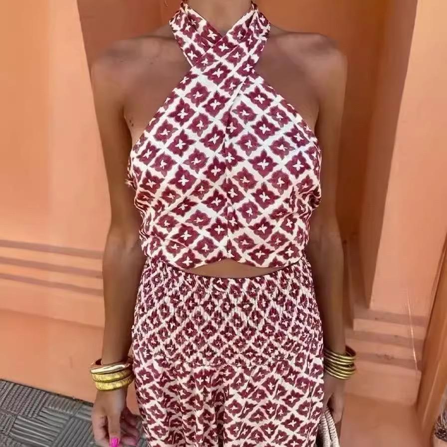 Bellara Printed Summer Coord Set In Rust - Image 4