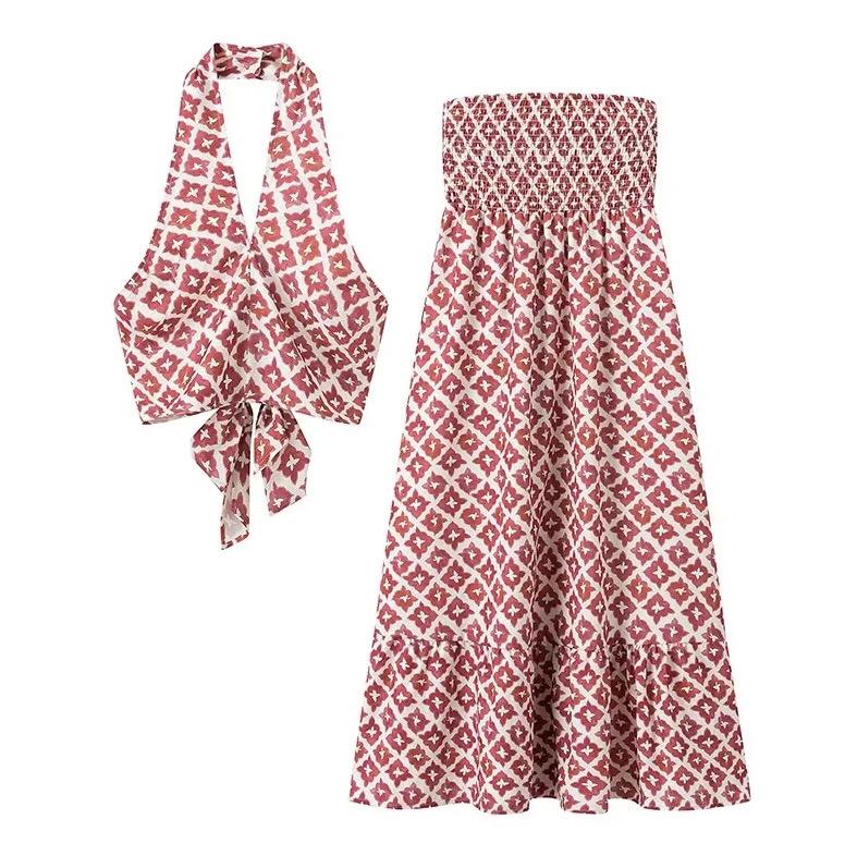 Bellara Printed Summer Coord Set In Rust - Image 5