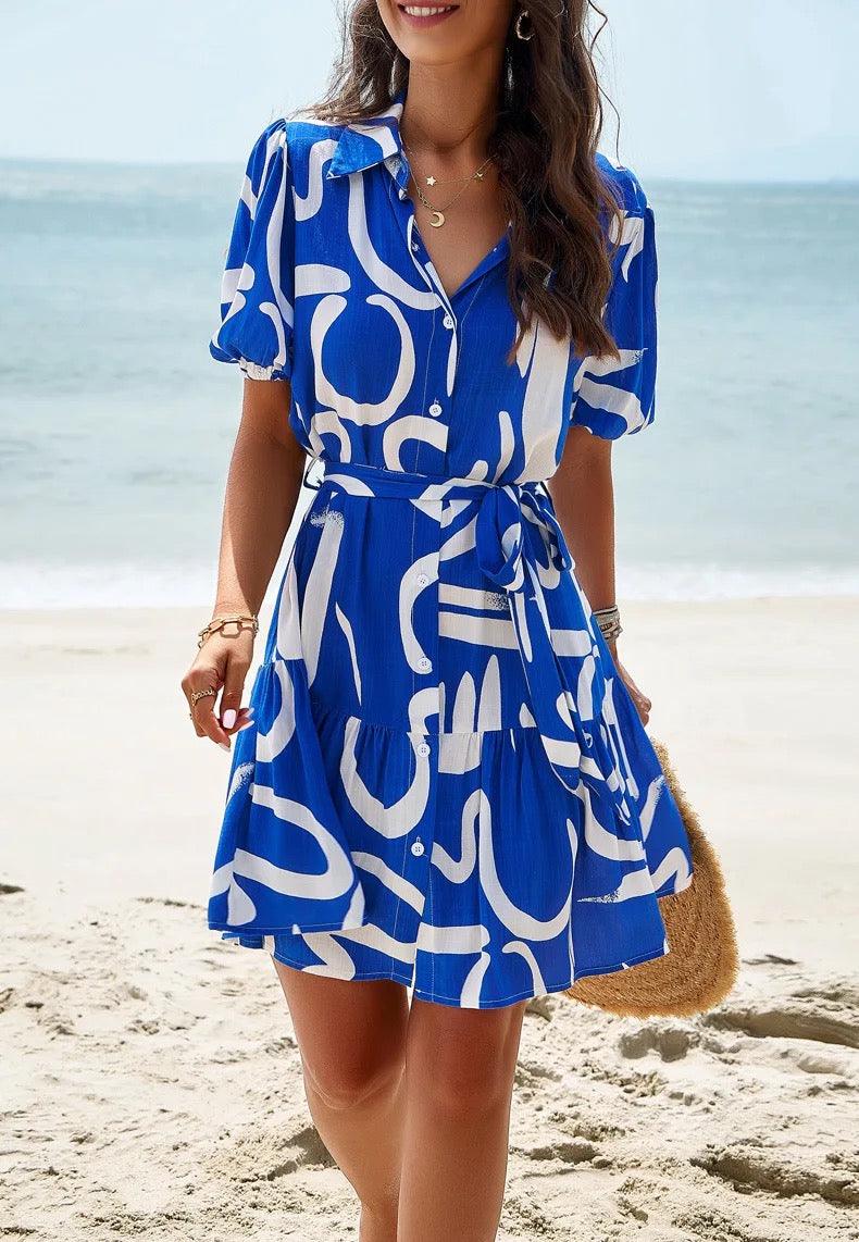 Bitsy Breezy Summer Dress in Blue - Image 4