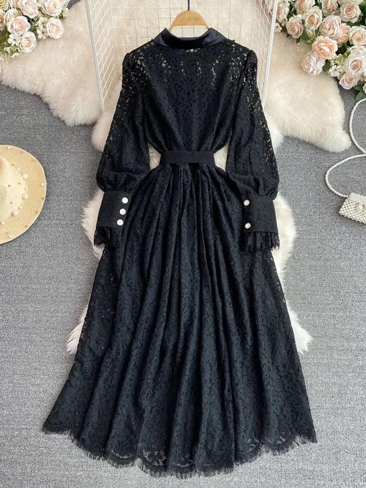 Haven Lace Detailed Maxi Dress In Black - Image 2
