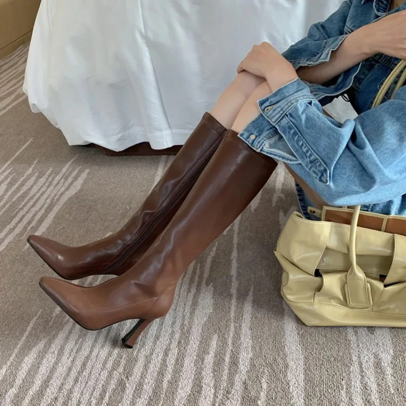 Blythe Pointed Leather Boots - Image 6