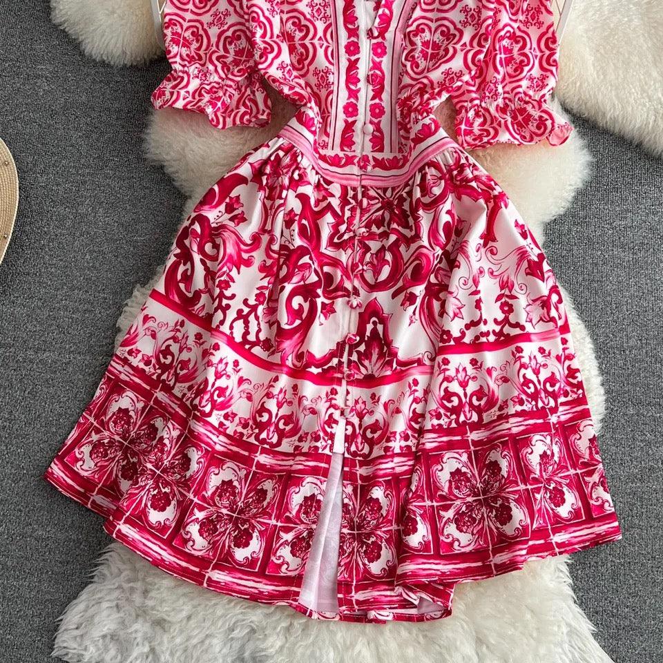 Bologna Porcelain Summer Vintage Dress - Image 11