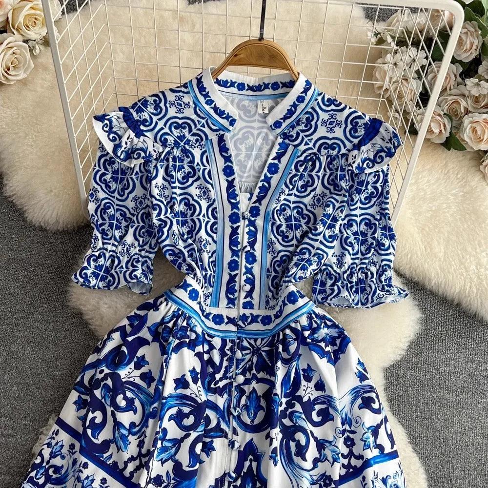 Bologna Porcelain Summer Vintage Dress - Image 12