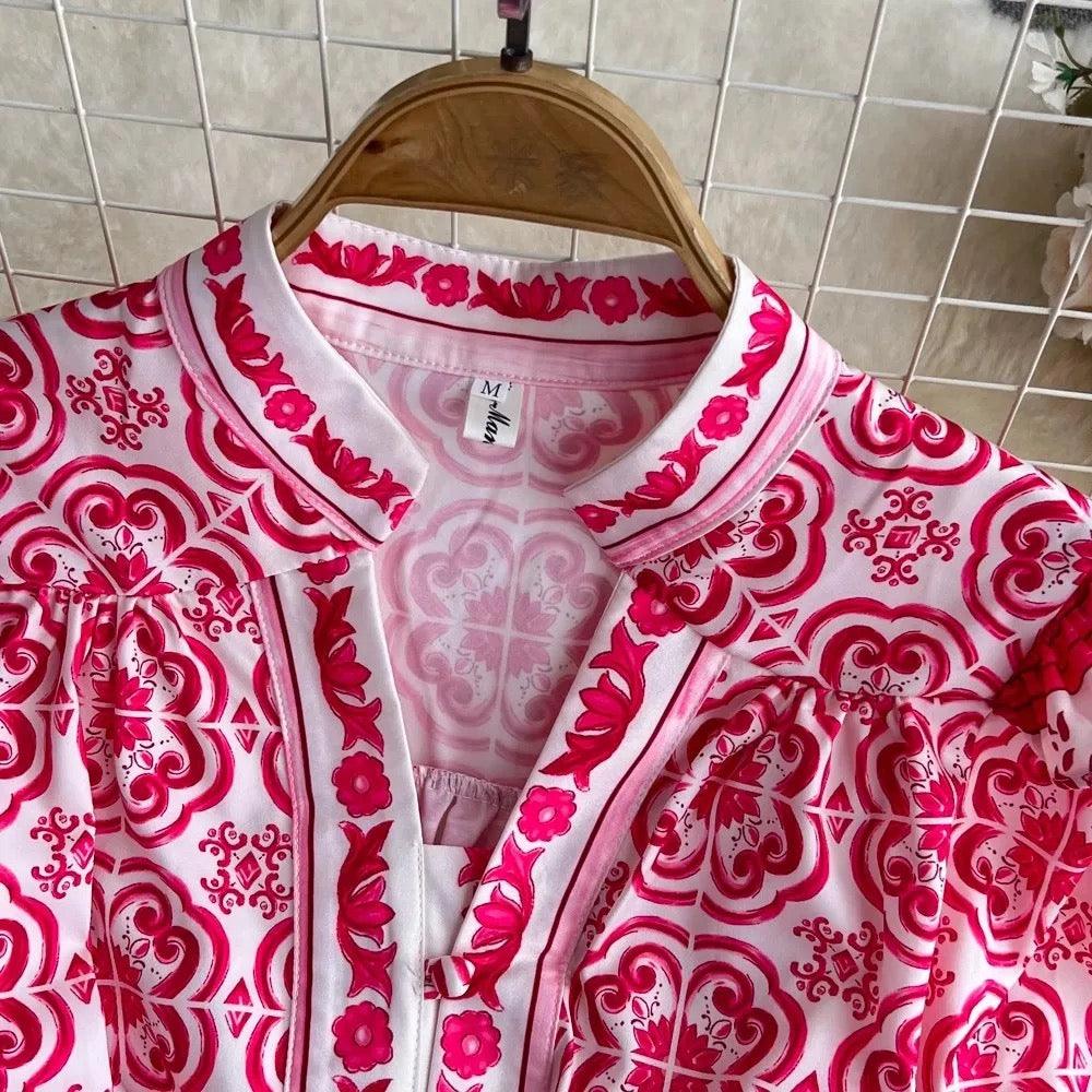 Bologna Porcelain Summer Vintage Dress - Image 3