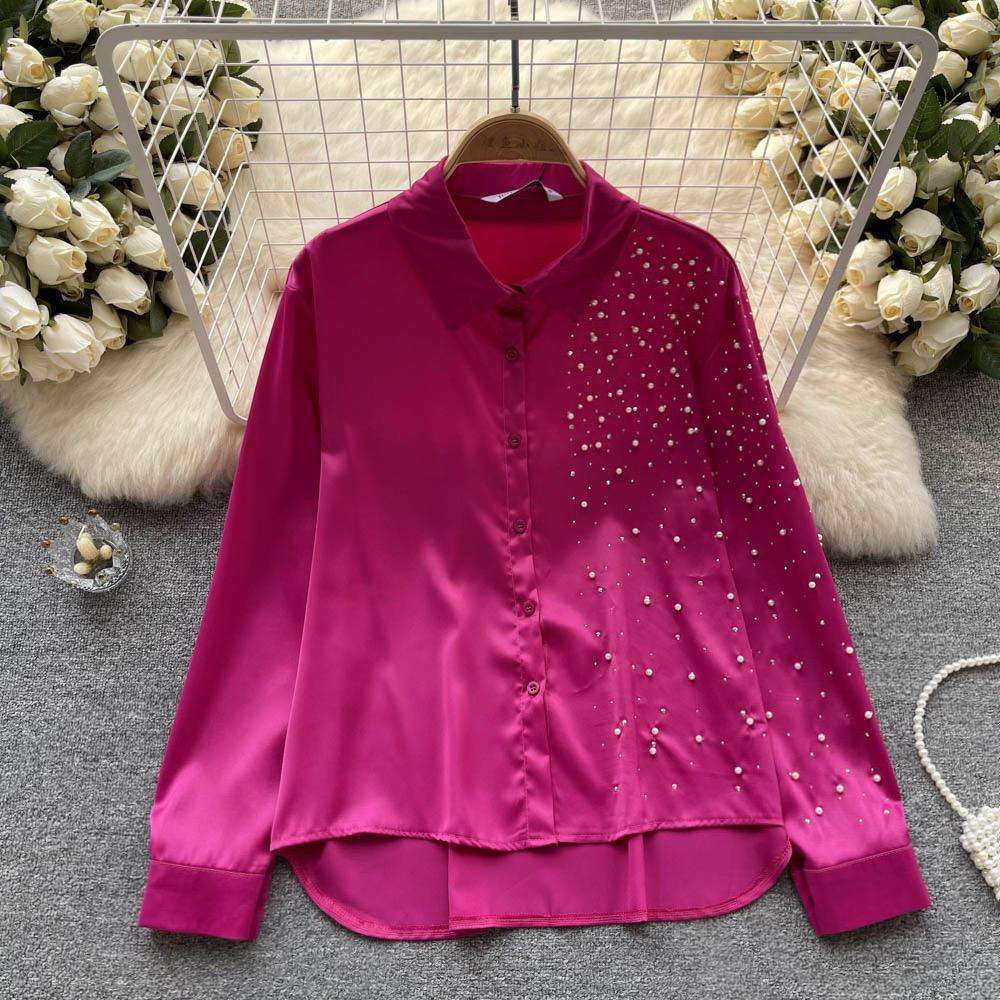 Bridget Pearl Satin Detailed Tops - Image 2