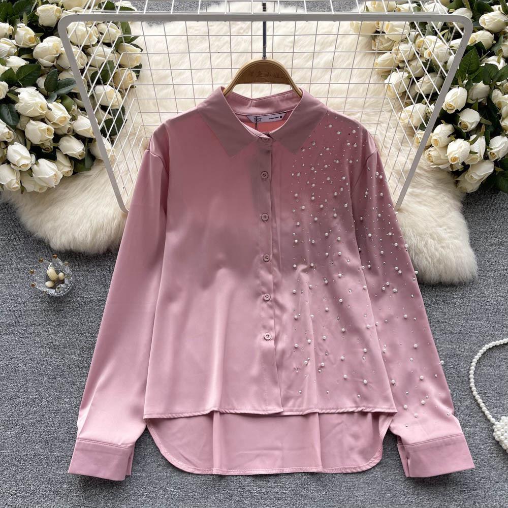 Bridget Pearl Satin Detailed Tops - Image 3