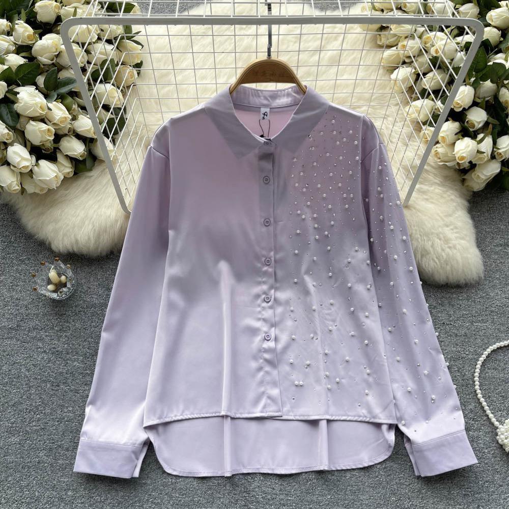 Bridget Pearl Satin Detailed Tops - Image 4