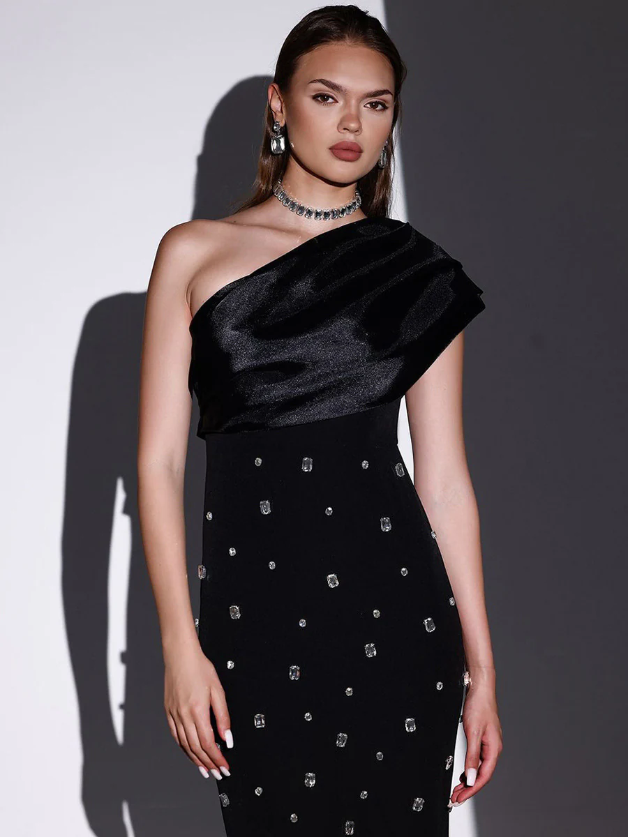 Brooke One Shoulder Embellished Dress - Image 2