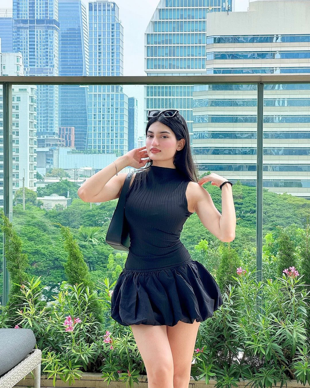 Cairo Statement Summer Dress in Black - Image 2