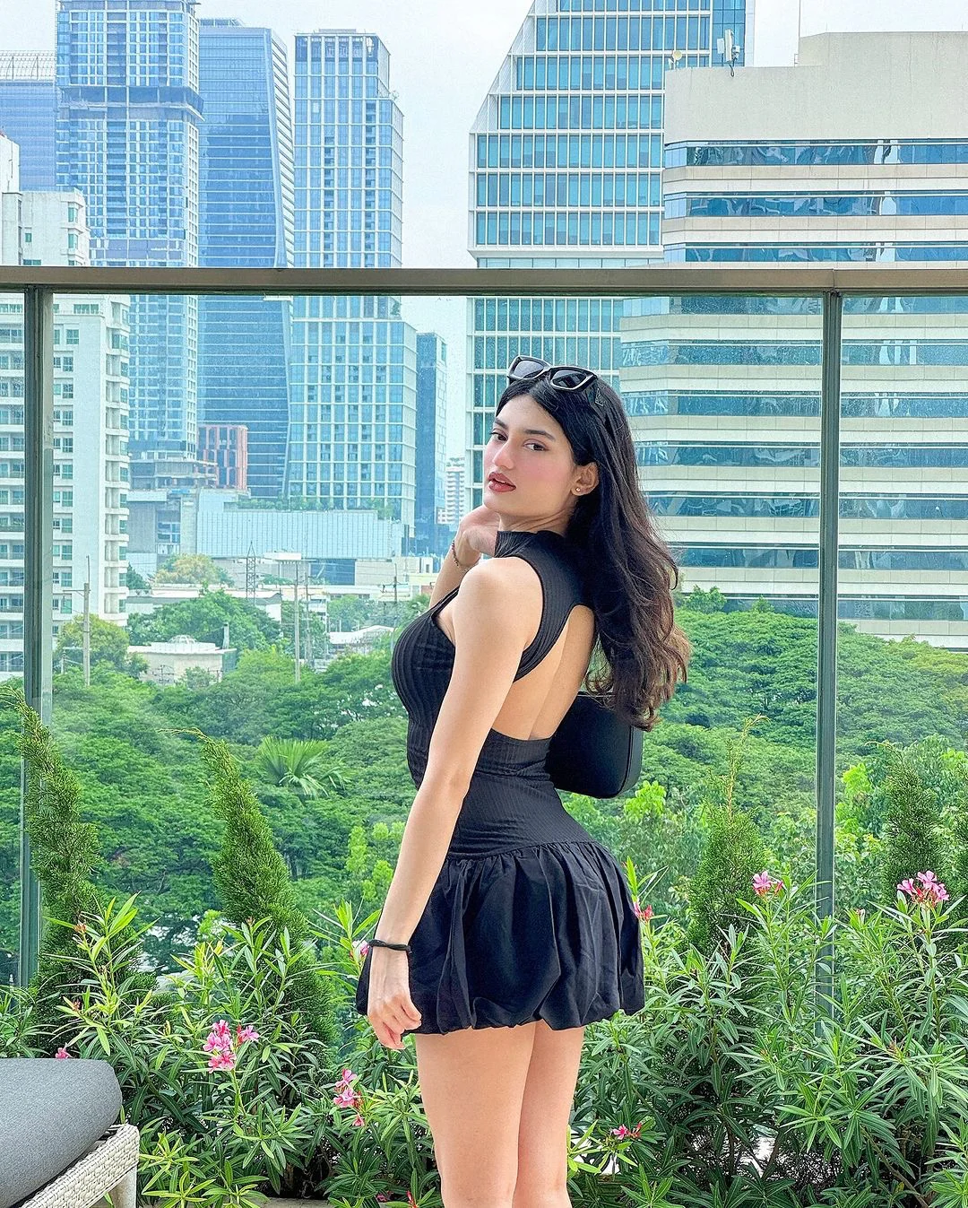 Cairo Statement Summer Dress in Black - Image 3